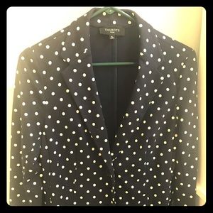 Cotton Knit Navy Polka Dot Blazer